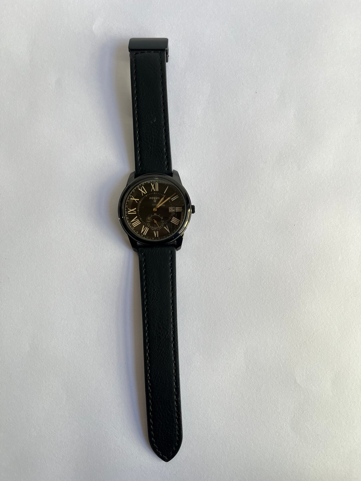 Ethereal Classic Black Roman Dial Leather Strap Watch for Men