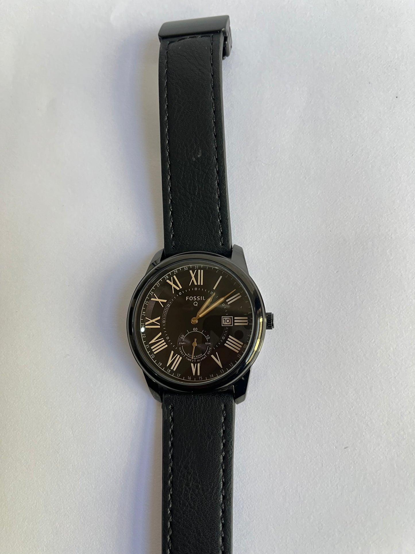 Ethereal Classic Black Roman Dial Leather Strap Watch for Men