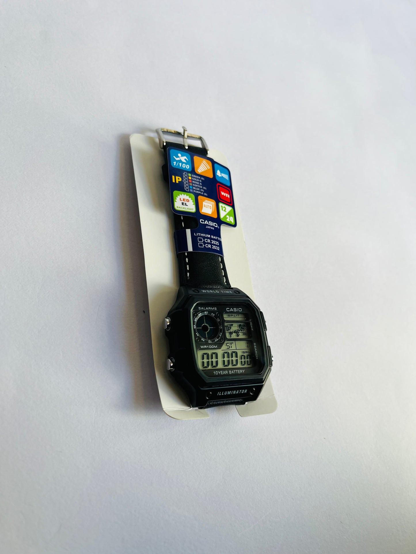 Ethereal Rugged Digital Sports Watch with World Time & Illuminator